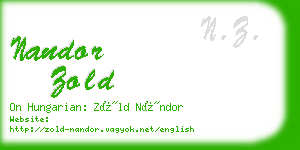 nandor zold business card